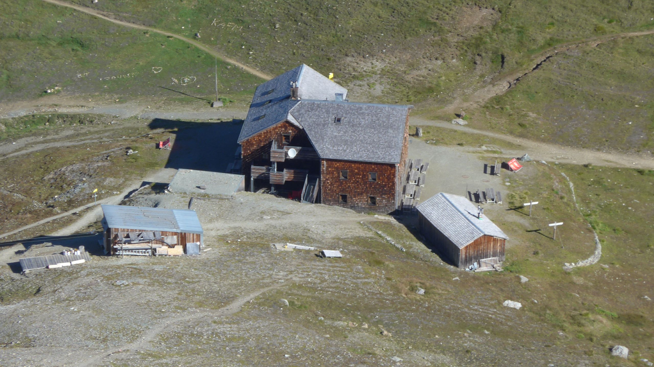 Glorer Hütte von oben